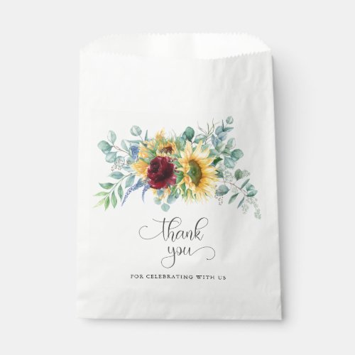 Rustic Sunflowers and Roses Floral Favor Bag
