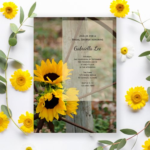 Sunflowers and Wagon Wheel Bridal Shower Invite