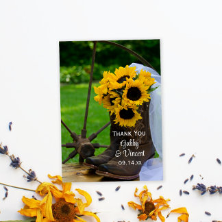 Rustic Sunflowers Boots Western Wedding Favor Tags