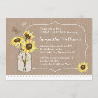 Rustic Sunflowers Bridal Shower Invitation