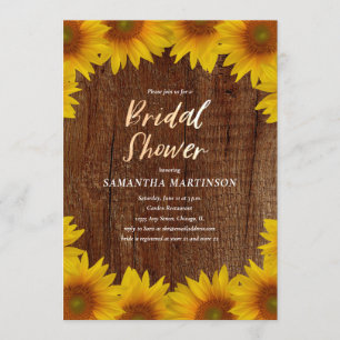 Rustic Sunflowers Bridal Shower Invitation