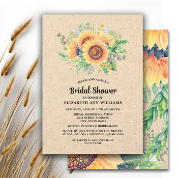 Rustic Sunflowers Bridal Shower Invitation by YourWeddingDay at Zazzle
