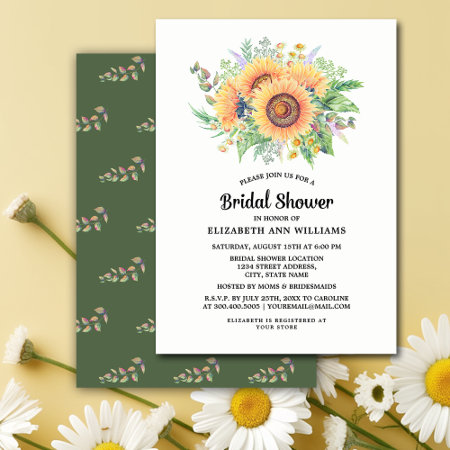 Rustic Sunflowers Bridal Shower Invitation
