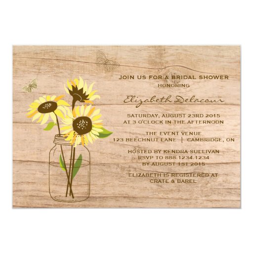 sunflower bridal shower invitations