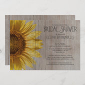 Rustic Sunflowers Bridal Shower Invitations (Front/Back)