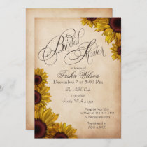Rustic Sunflowers Bridal Shower Invitations