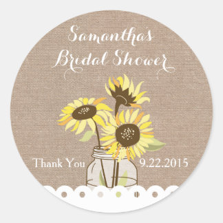 Rustic Sunflowers Bridal Shower Sticker