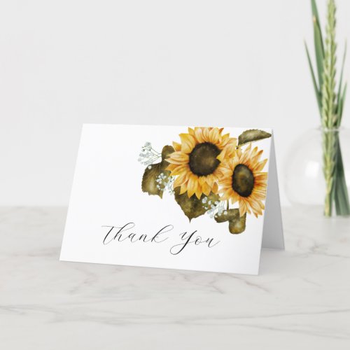 Rustic Sunflowers Bridal Shower Thank You Card