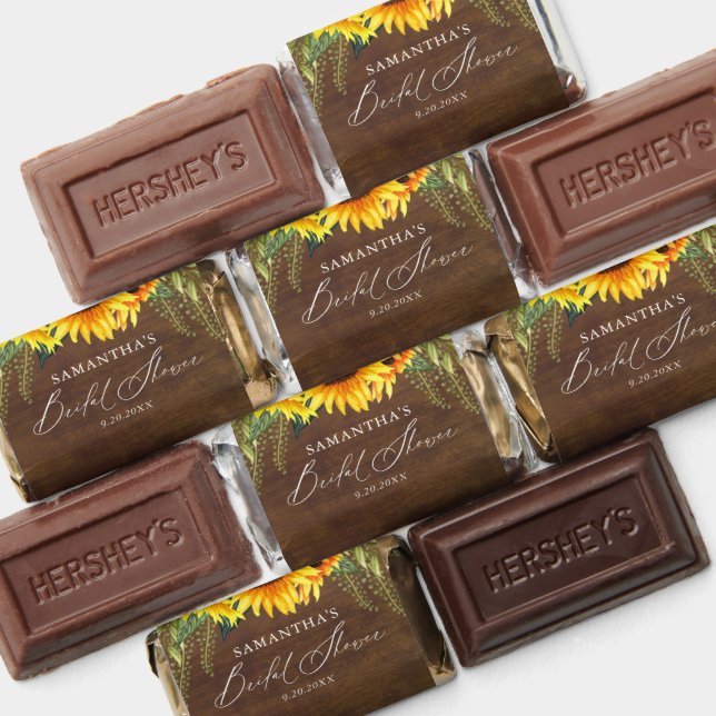 Rustic Sunflowers Bridal Shower Thank You Hershey's Miniatures (Assorted)