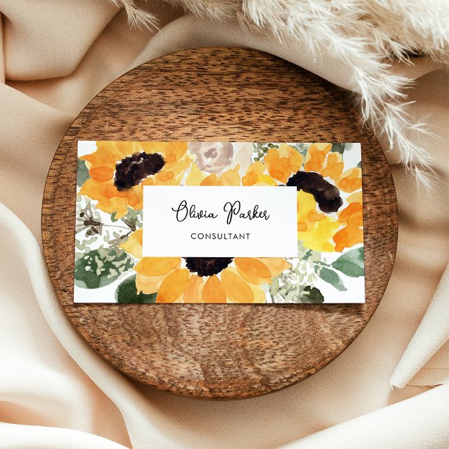 Rustic Sunflowers | Bright and Colorful Business Card (Creator Uploaded)