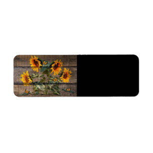 Rustic Sunflowers Butterflies Barn Board Label