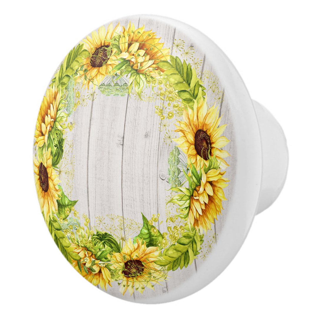 Rustic Sunflowers / Drawer Knob Zazzle