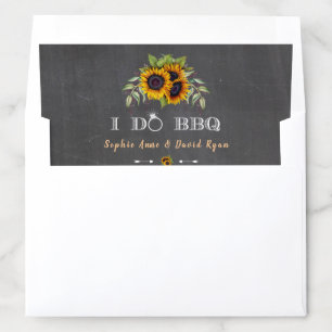 Rustic Sunflowers Chalkboard I DO BBQ Envelope Liner