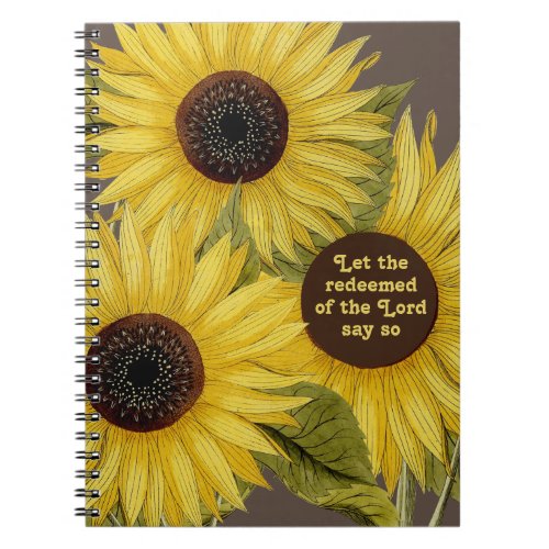 Rustic Sunflowers Christian Bible Verse Notebook