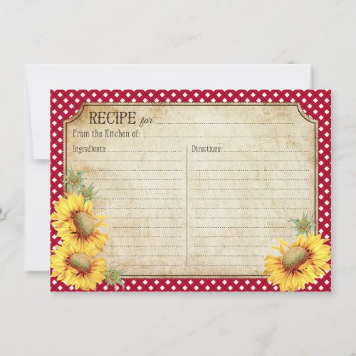 Rustic Sunflowers Country Picinic RSVP Card