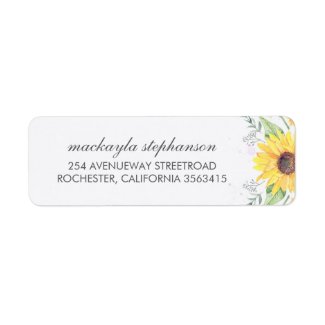 Rustic Sunflowers Wedding Labels