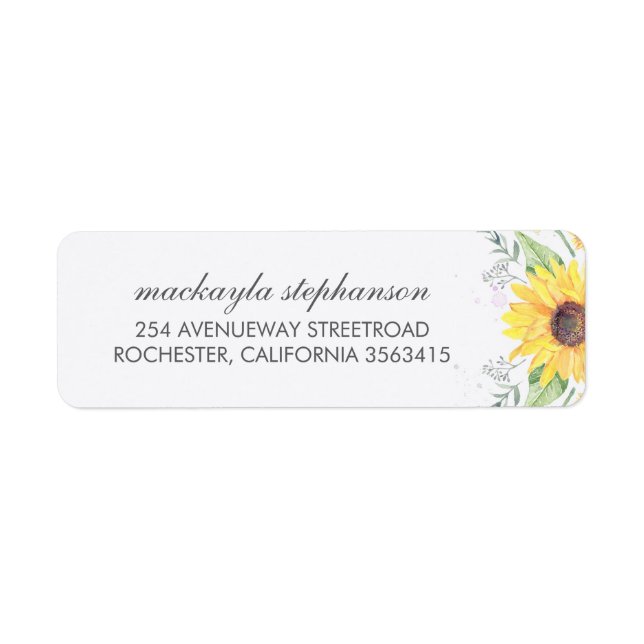 Rustic Sunflowers Country Wedding Label (Front)