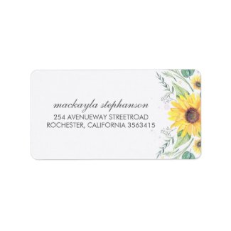 Rustic Sunflowers Wedding Labels