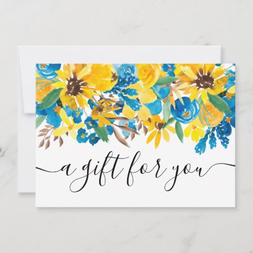 Rustic sunflowers floral chic gift certificate