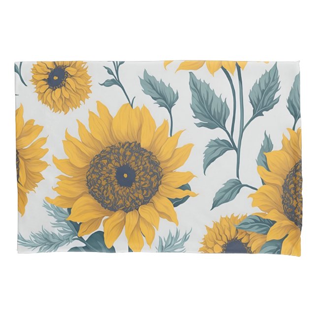 Rustic Sunflowers - Floral pattern Pillow Case (Front)