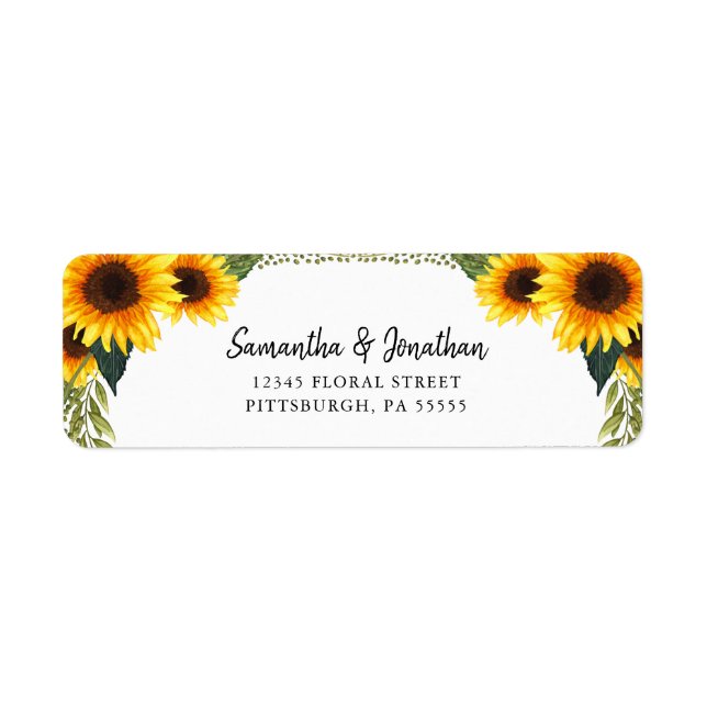 Rustic Sunflowers | Handwritten Style Label (Front)