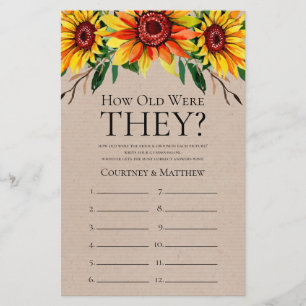 Rustic Sunflowers How Old Were They