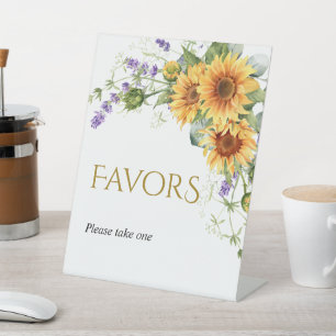 Rustic Sunflowers & Lavender Shower Favors Sign