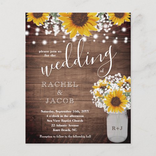 Rustic Sunflowers Mason Jar Lights Budget Wedding