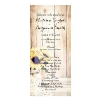 Rustic Wedding Programs Gifts On Zazzle Rustic Sunflowers Mason Jar Wedding Programs