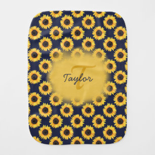 Rustic Sunflowers Neutral Baby Shower Baby Burp Cloth