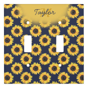 Rustic Sunflowers Neutral Baby Shower Light Switch Cover