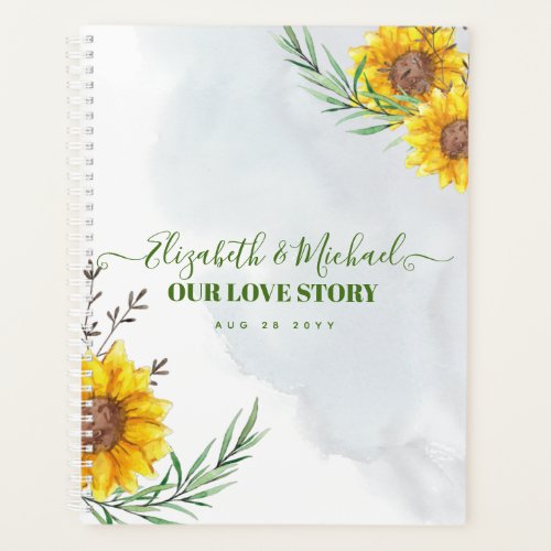 Rustic Sunflowers Newlyweds Gift Planners Journals