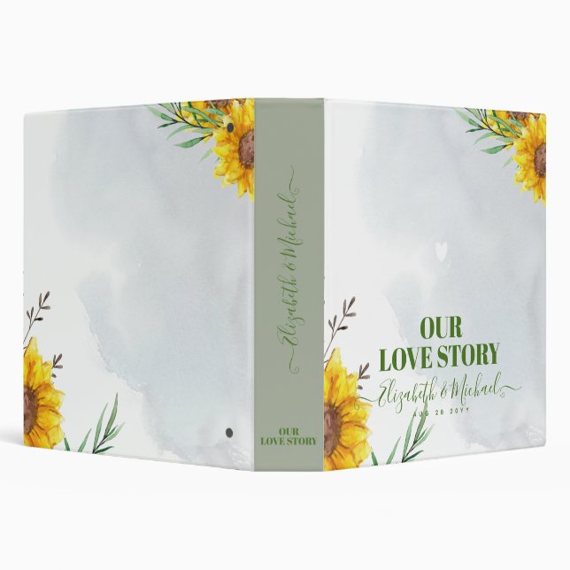 Rustic Sunflowers Newlyweds Gift Planners Journals 3 Ring Binder (Background)