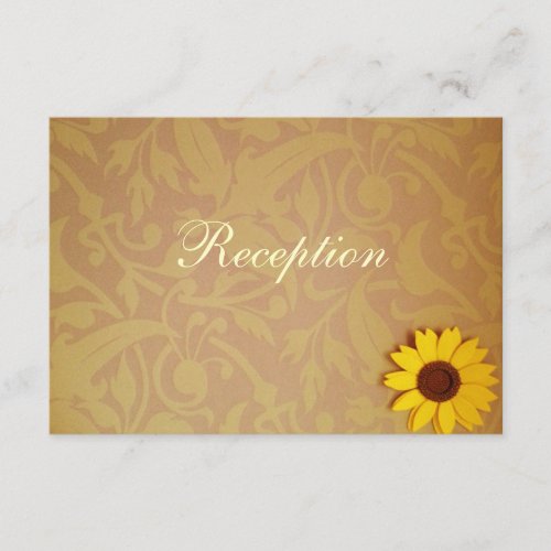 Rustic Sunflowers on Damask Wedding Invitation Set