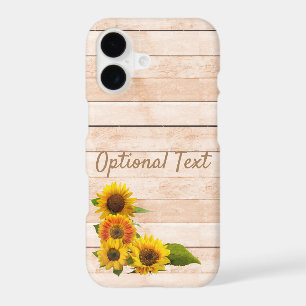 Rustic Sunflowers on Wood iPhone 17 Case