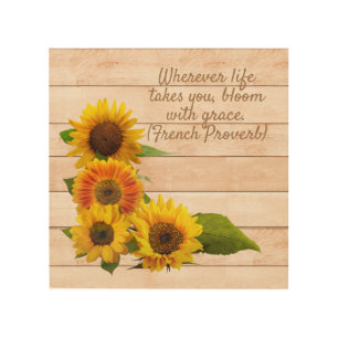 Rustic Sunflowers on Wood Wall Art