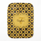 Rustic Sunflowers Pattern Wood Neutral Baby Shower Baby Burp Cloth Rustic Sunflowers Pattern Wood Neutral Baby Shower Baby Burp Cloth