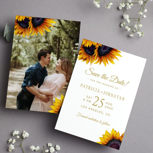 Rustic sunflowers PHOTO save the date wedding (Creator Uploaded)