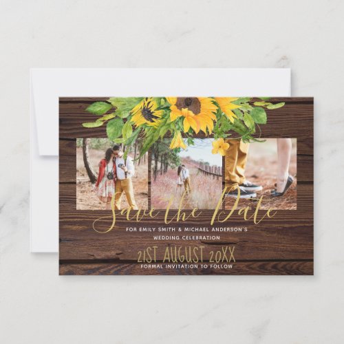 Rustic Sunflowers Photo Save The Dates