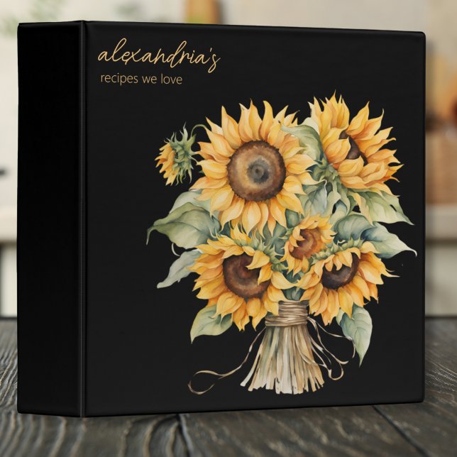 Rustic Sunflowers Recipe 3 Ring Binder (Creator Uploaded)