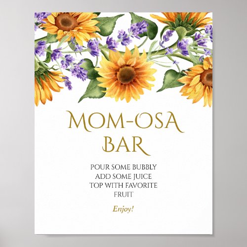 Rustic Sunflowers Shower Momosa Bar Sign