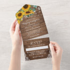 Rustic Sunflowers String Lights Lace Wedding