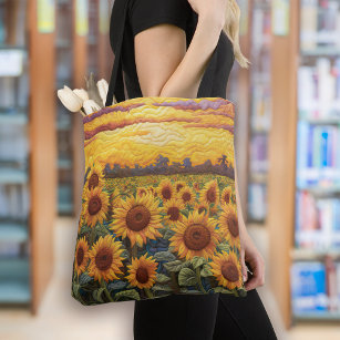 Watercolor sunflower, hand painted yellow flower | Tote Bag