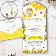 Rustic Sunflowers Sweet Honey Bee Baby Shower All In One Invitation at Zazzle