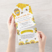 Rustic Sunflowers Sweet Honey Bee Baby Shower All In One Invitation (Tearaway)