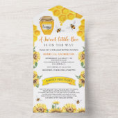 Rustic Sunflowers Sweet Honey Bee Baby Shower All In One Invitation (Inside)