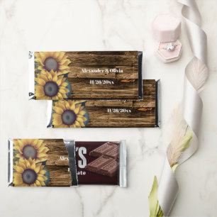 Rustic Sunflowers Wedding Hershey Bar Favors