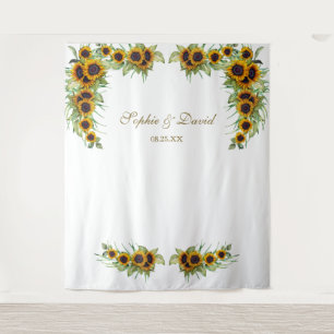 Rustic Sunflowers Wedding Photo Booth Backdrop