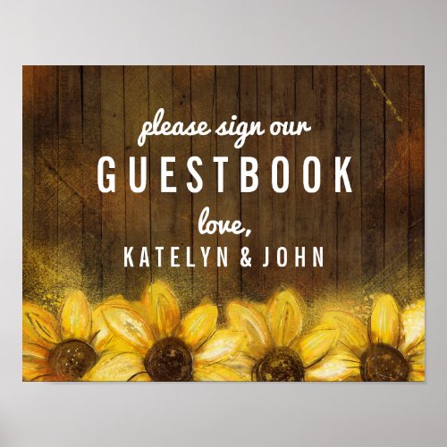 Rustic Sunflowers Wedding Please Sign Guestbook