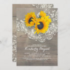 Rustic Sunflowers Wood Lace Bridal Shower